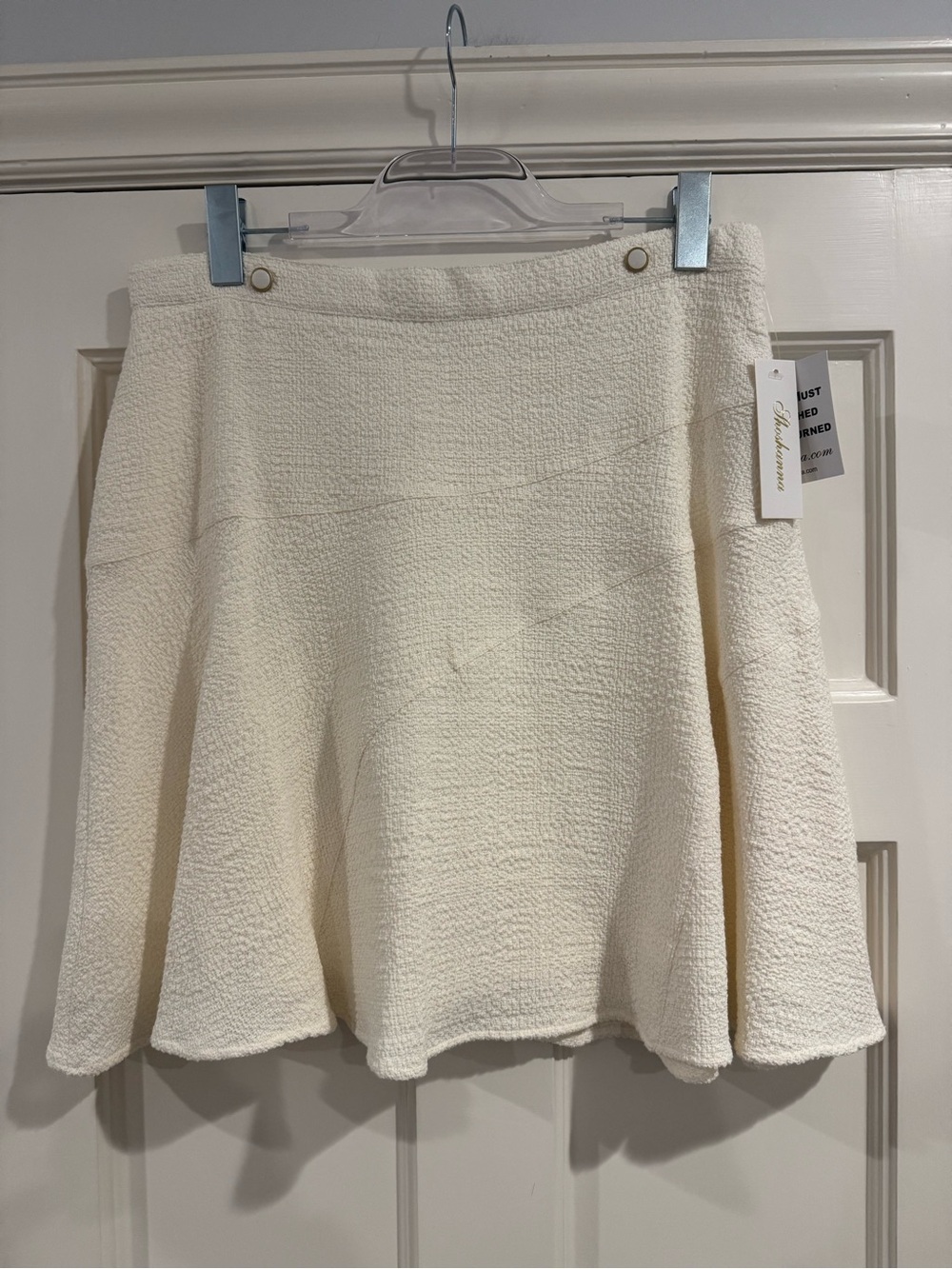 Shoshanna Cream Textured Skater Skirt